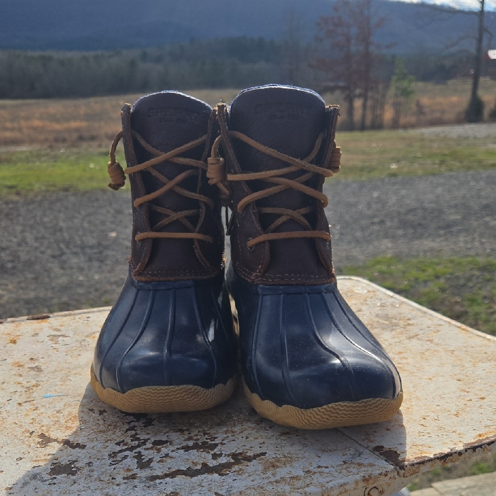 Sperry Navy and Brown Ankle Boots